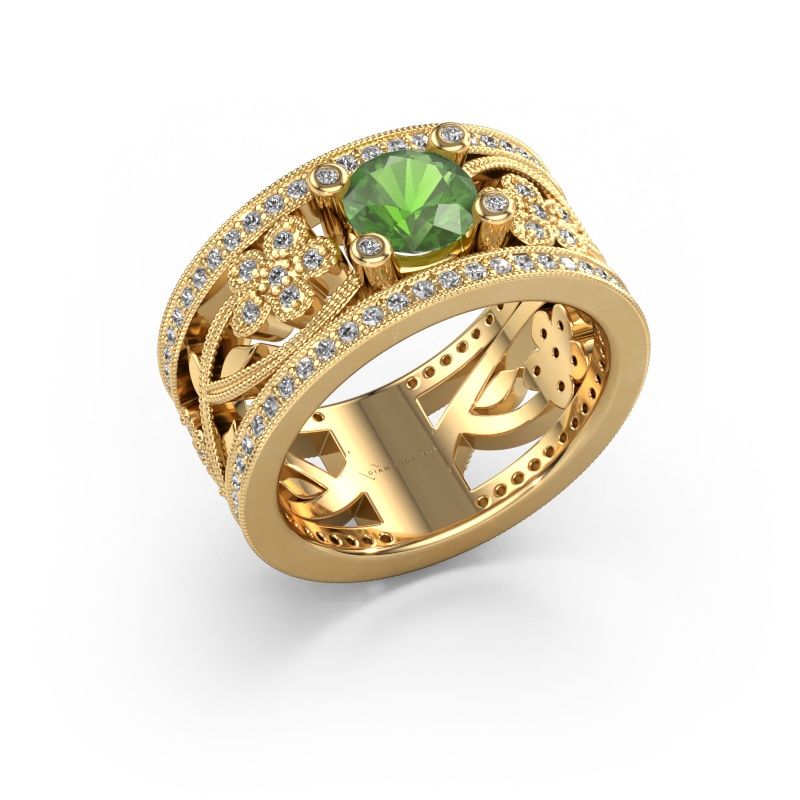 Ring Severine 585 Gold Turmalin grün 6 mm
