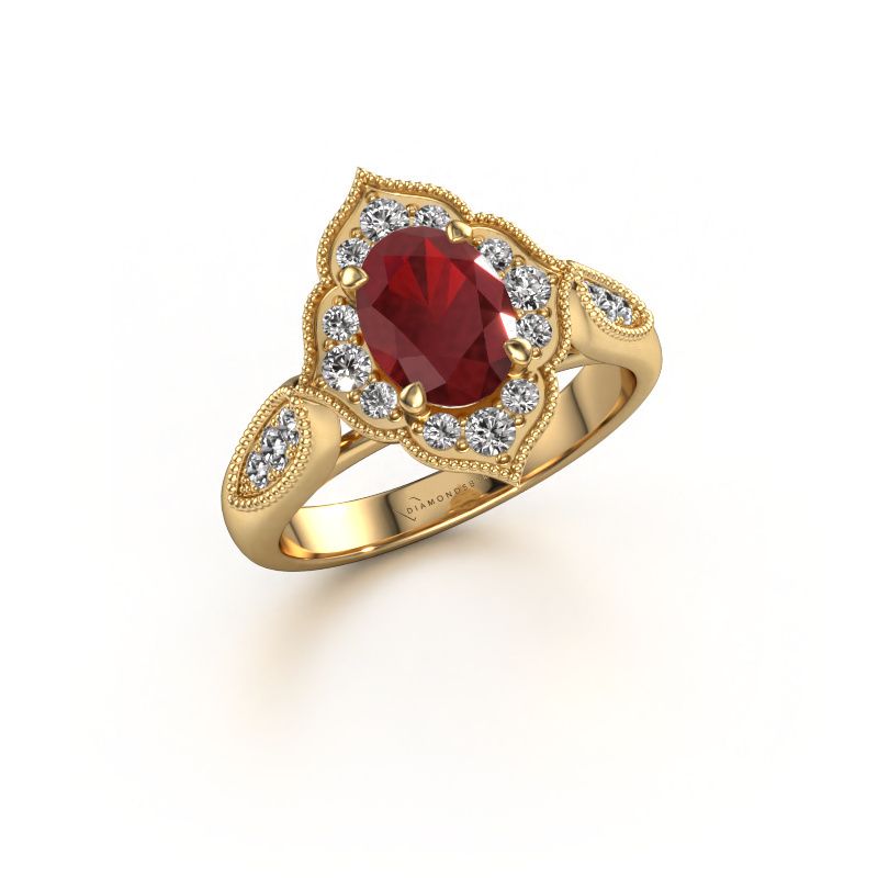 Verlobungsring Rosan 585 Gold Rubin 8x6 mm