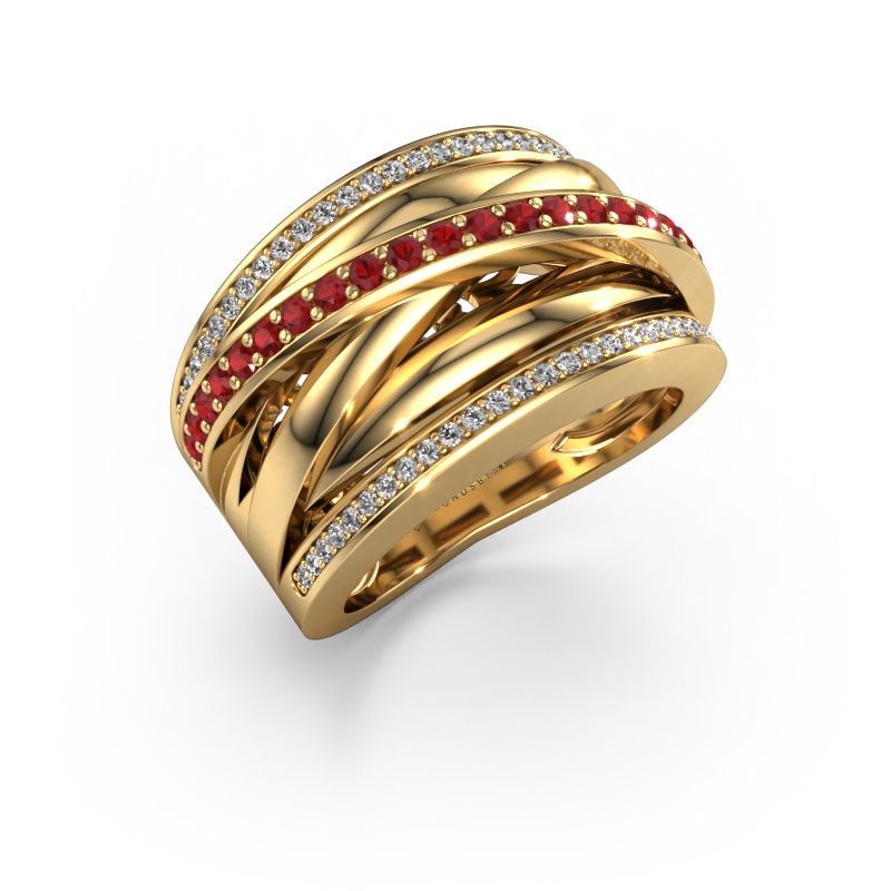 Ring Clair 2 585 goud robijn 1.5 mm