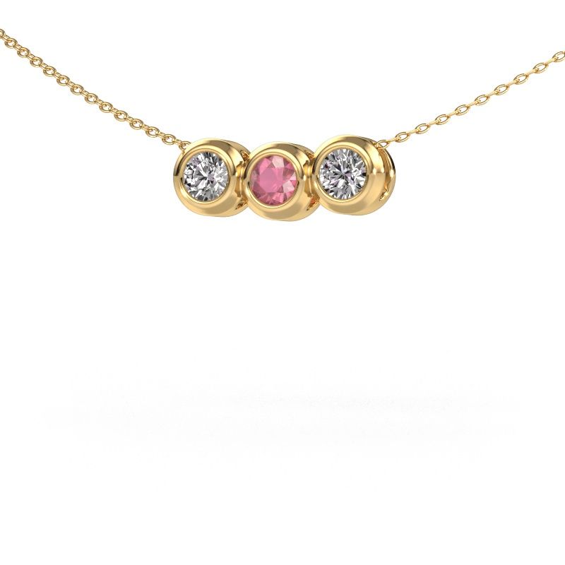 Necklace Kim 3 585 gold tourmaline pink 4 mm