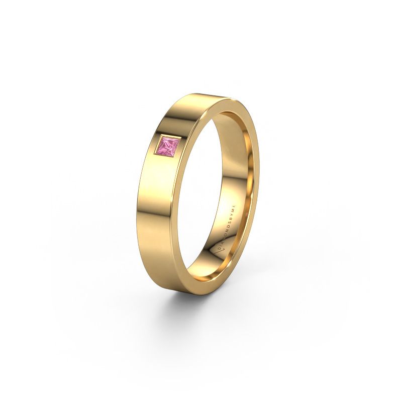 Wedding ring WH0101L14APSQ 585 gold pink sapphire ±4x1.7 mm