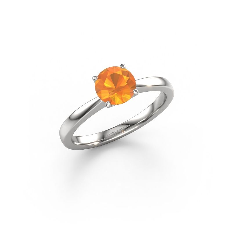 Verlobungsring Kitty 585 Weißgold Citrin 6.2 mm