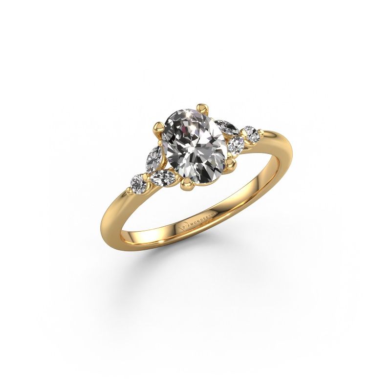Engagement ring Megan OVL 585 gold lab grown diamond 0.95 crt