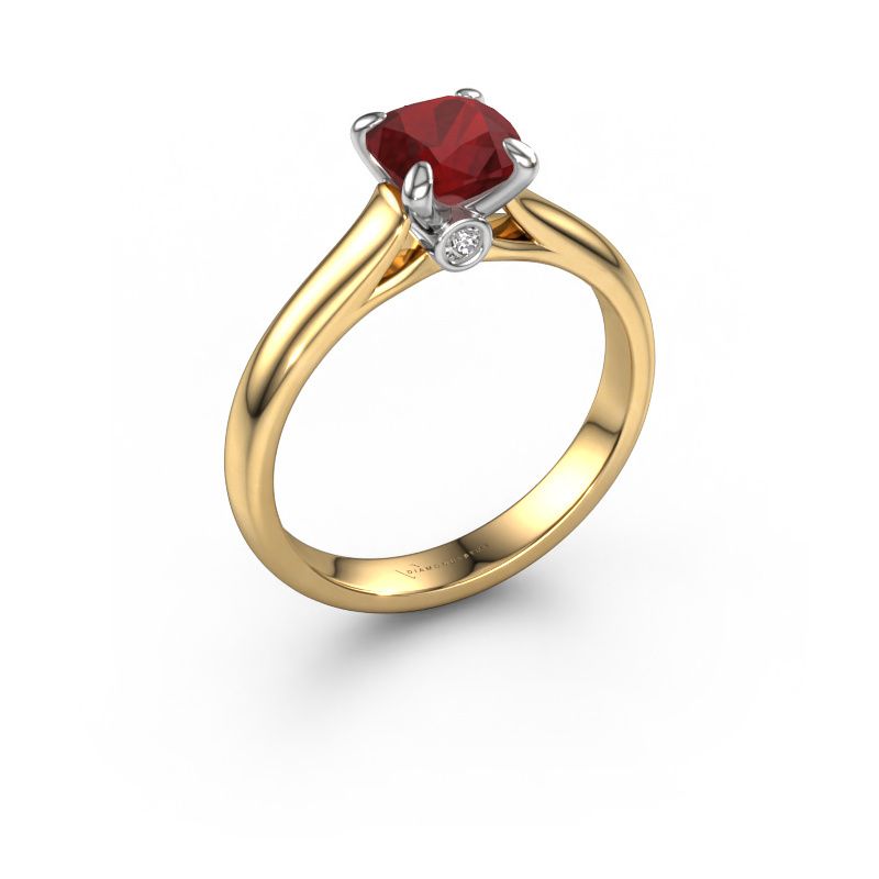 Engagement ring Valorie cus 1 585 gold ruby 6 mm