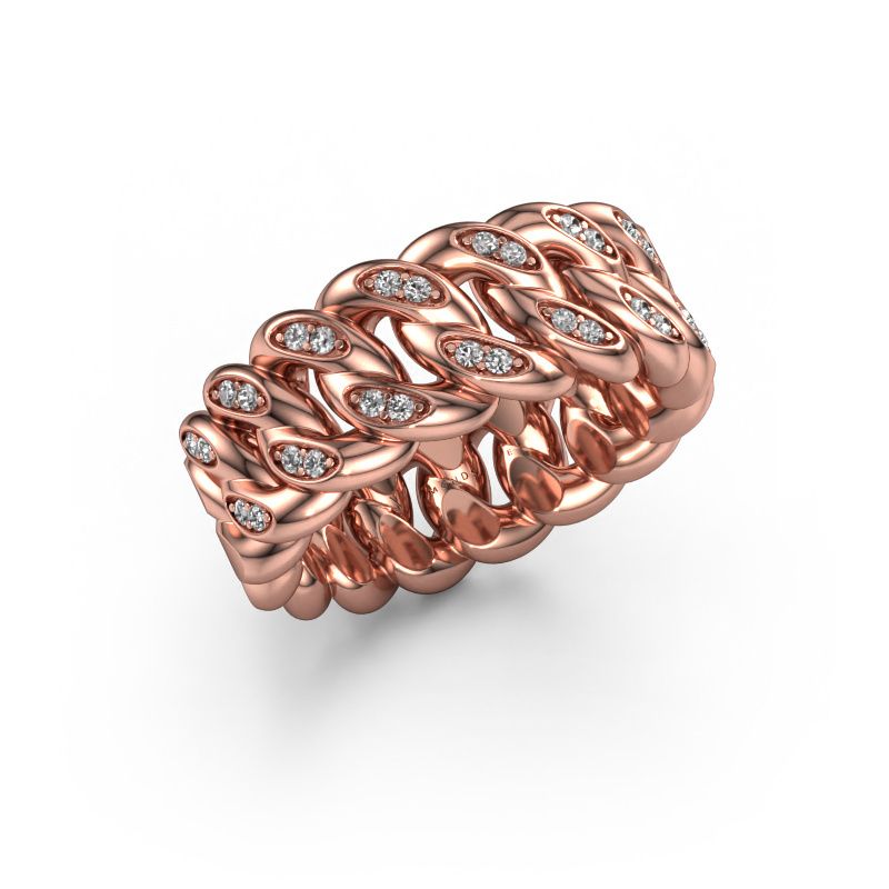 Heren ring Redouan 2 585 rosé goud lab-grown diamant 0.188 crt