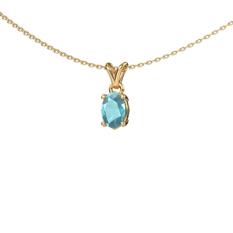 Anhänger Lucy 1 585 Gold Blau Topas 7x5 mm