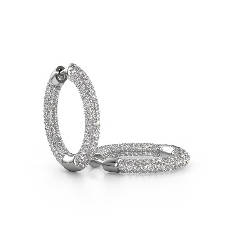 Hoop earrings Hope 15mm 585 white gold lab-grown diamond 2.679 crt
