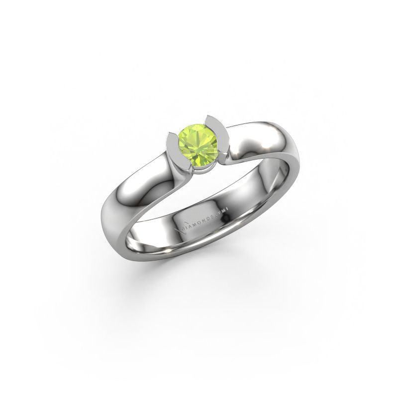 Bague Ophelia 950 platine péridot 4.2 mm