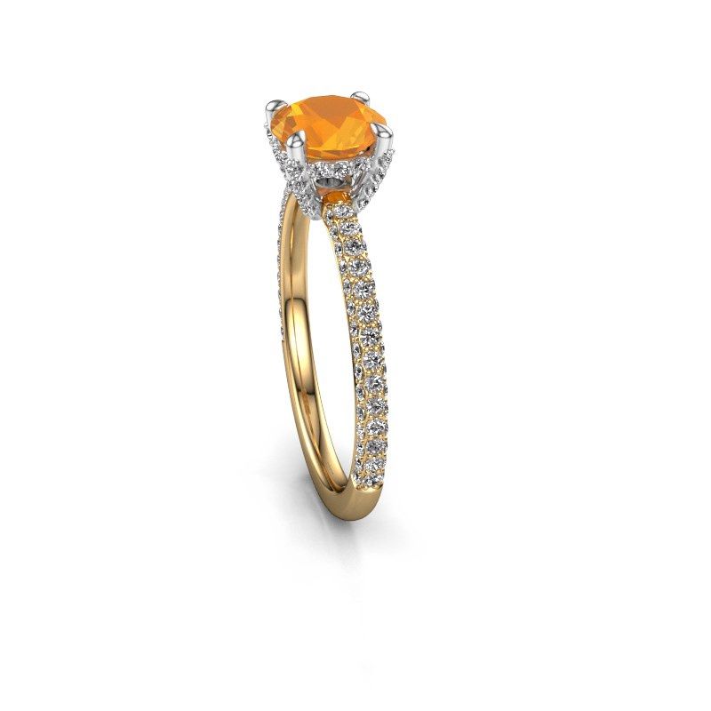 Image of Engagement ring saskia rnd 2<br/>585 gold<br/>Citrin 6.5 mm