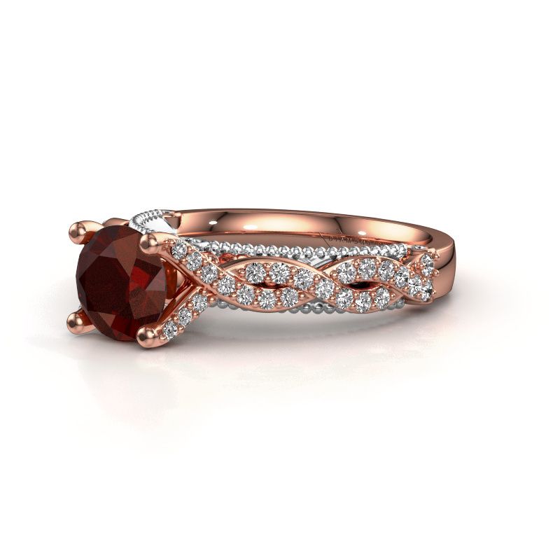 Afbeelding van Verlovingsring Chantelle<br/>585 rosé goud<br/>Granaat 6.5 mm