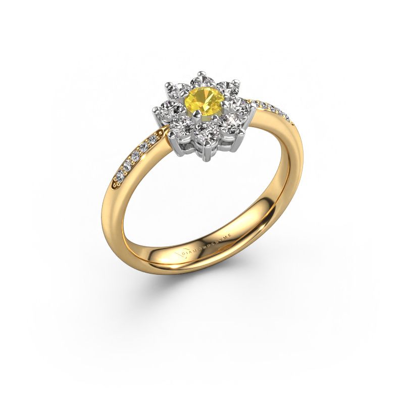 Bague de fiançailles Camille 2 585 or jaune saphir jaune 3.4 mm