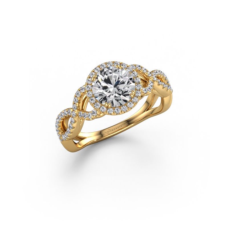 Bague de fiançailles Dionne rnd 585 or jaune diamant synthétique 1.36 crt