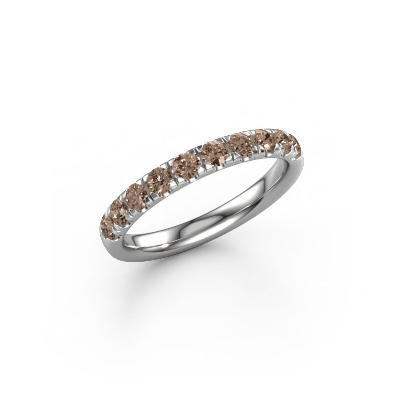 Stackable ring Jackie Half 585 white gold brown diamond 0.55 crt