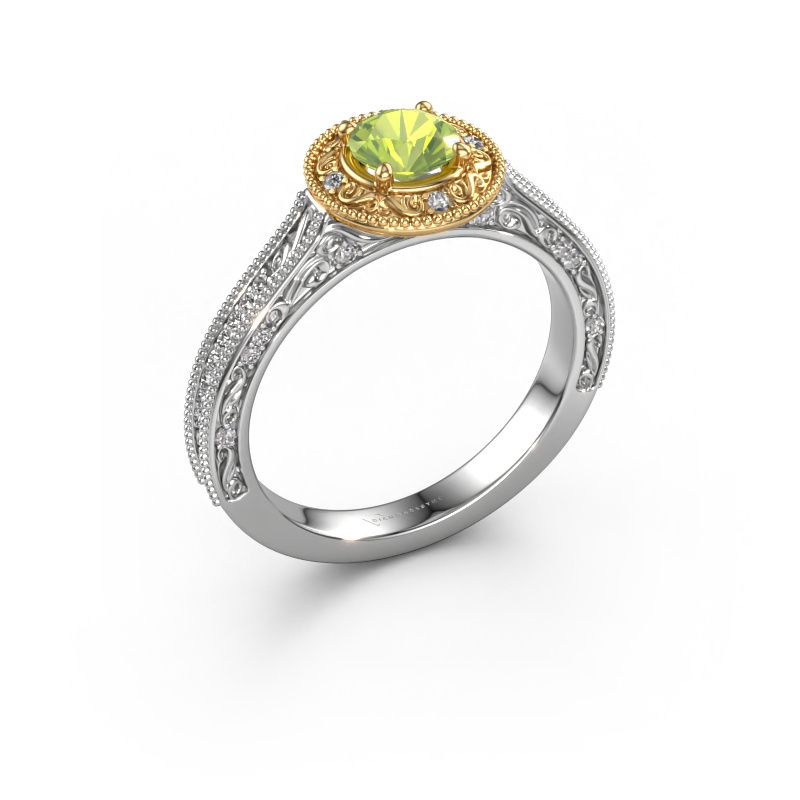 Engagement ring Alice RND 585 white gold peridot 5 mm