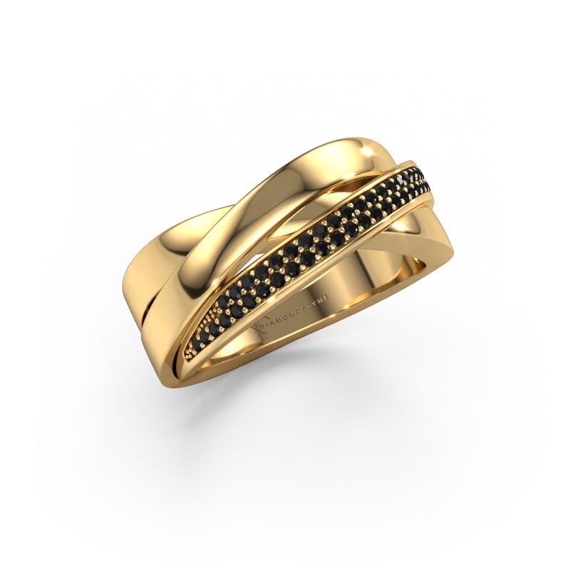 Ring Katherina 585 goud zwarte diamant 0.306 crt