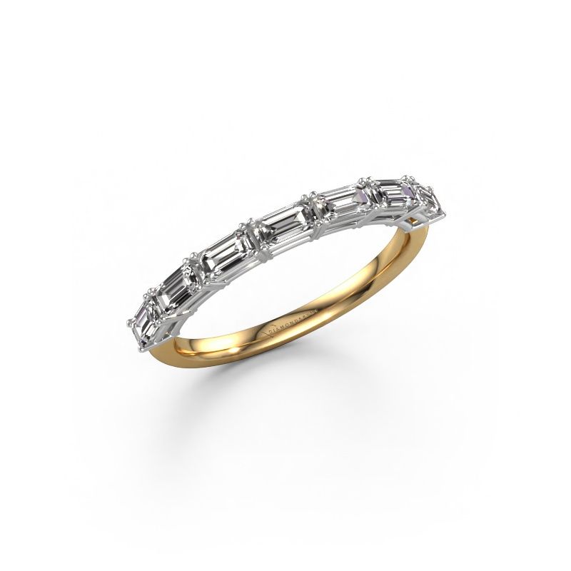 Ring Vivienne half EME 585 gold lab grown diamond 1.05 crt