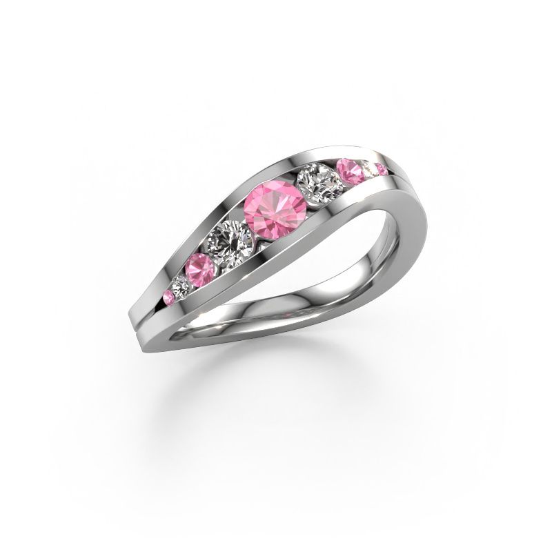 Ring Sigrid 2 585 white gold pink sapphire 4 mm