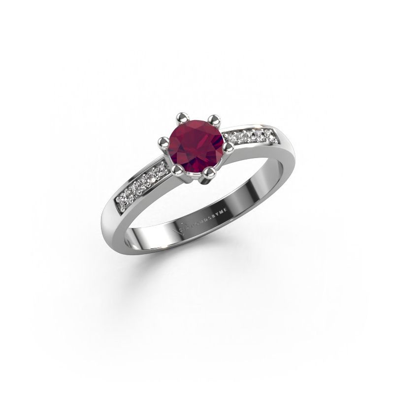 Bague de fiançailles Luna 2 950 platine rhodolite 5 mm