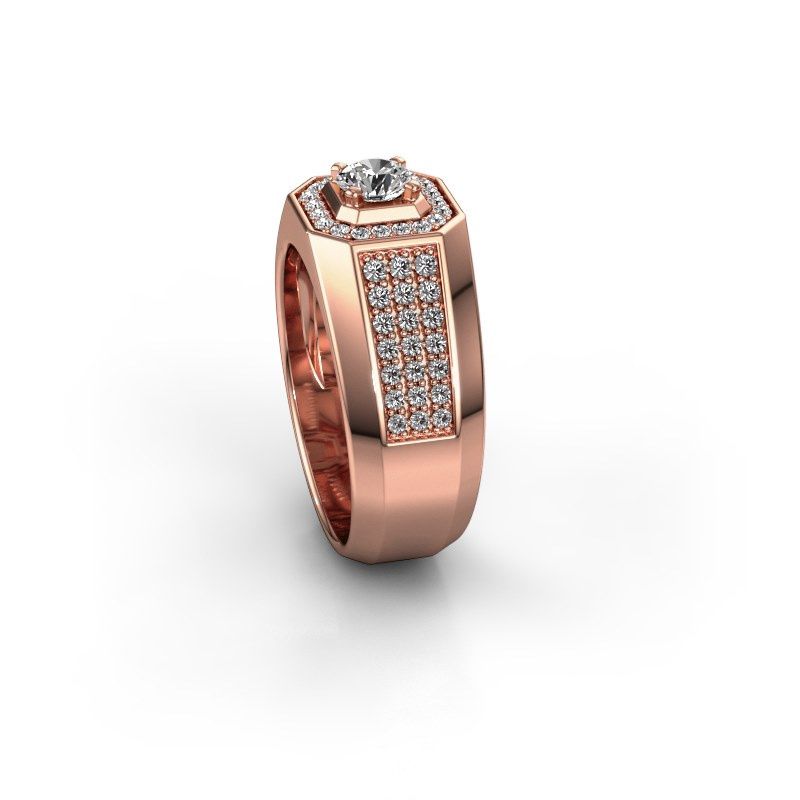 Image of Men's ring Pavan 375 rose gold diamond 0.943 crt