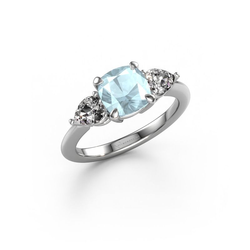 Engagement ring Chanou CUS 950 platinum aquamarine 7 mm