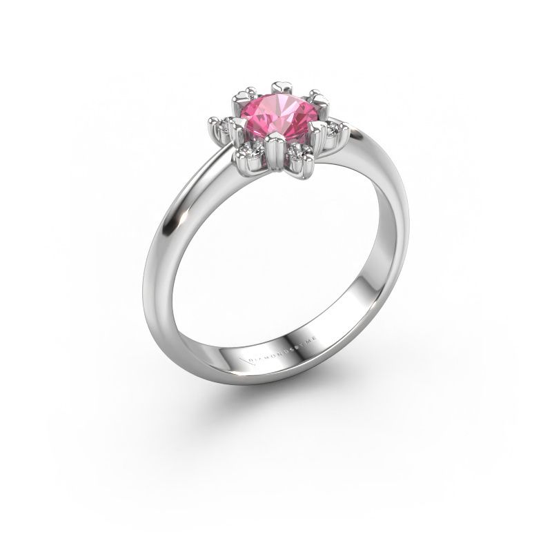 Ring Liesbeth 585 Weißgold Pink Saphir 5 mm