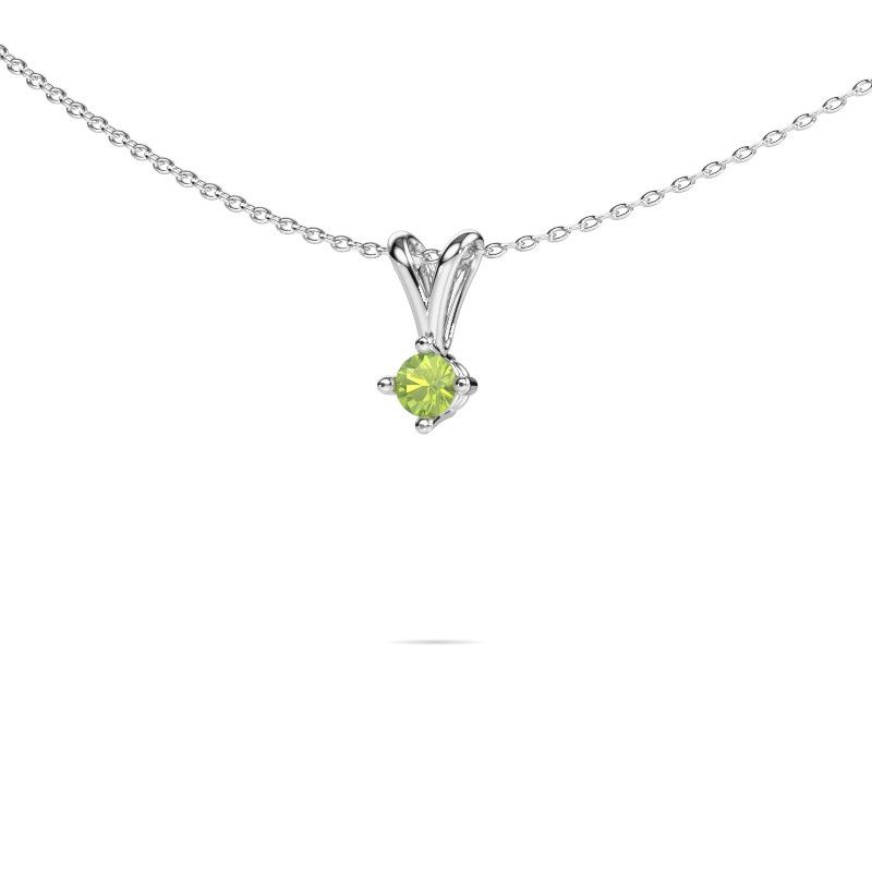Pendant Jannette 585 white gold peridot 4 mm