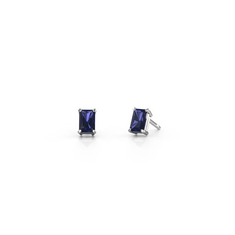 Stud earrings Sam RAD 950 platinum sapphire 6x4 mm