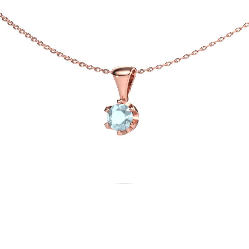 Kette Fran 585 Roségold Aquamarin 5 mm