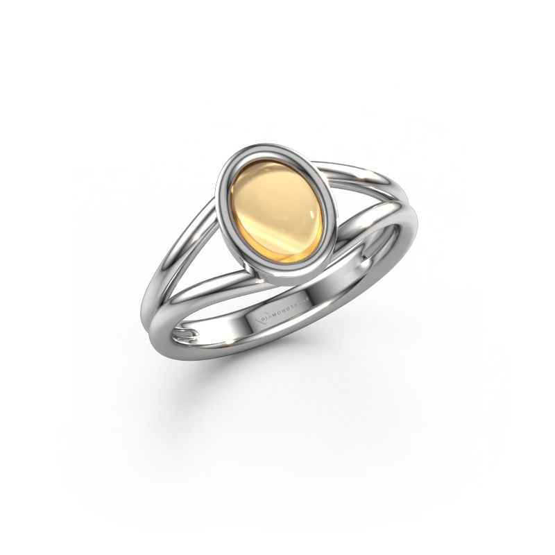 Ring Lieselotte 950 platina citrien 9x7 mm