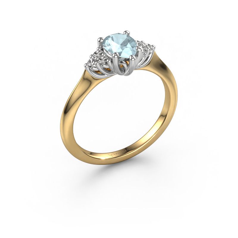 Engagement ring Felipa PER 585 gold aquamarine 7x5 mm