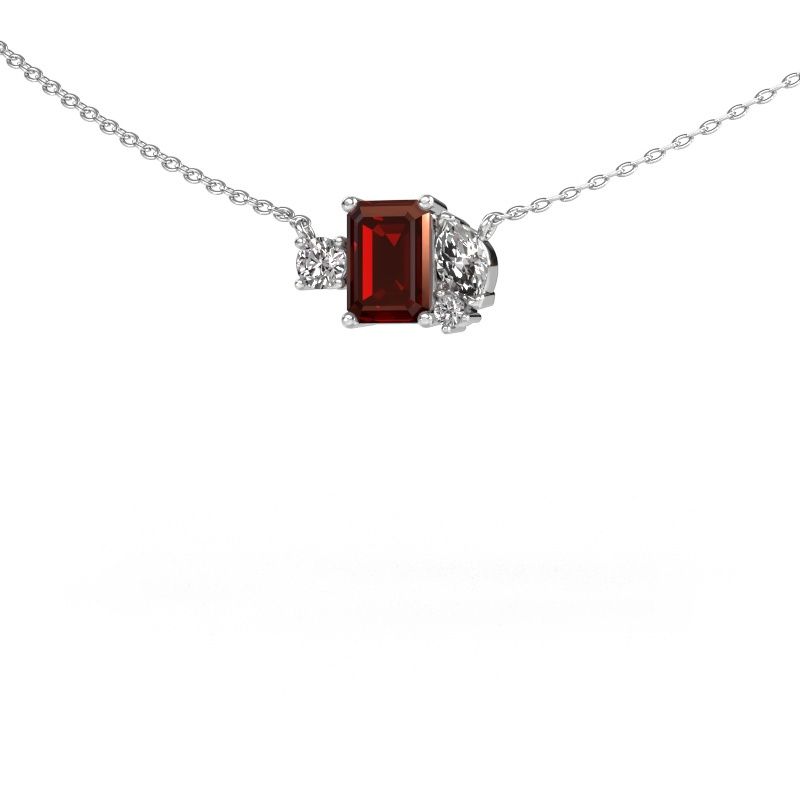 Pendant Frauke EME 585 white gold garnet 7x5 mm
