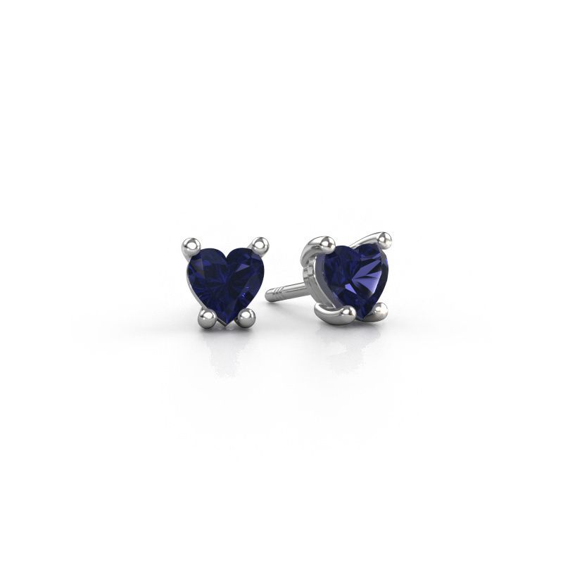 Ohrringe Sam Heart 585 Weißgold Saphir 5 mm