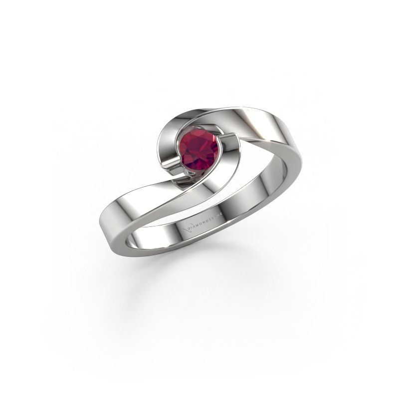 Verlovingsring Sheryl 950 platina rhodoliet 3.7 mm