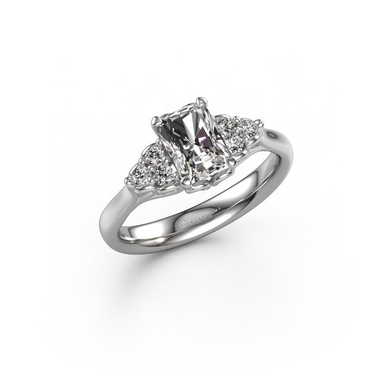 Engagement ring Myrna RAD 950 platinum custom diamond 7x5 mm