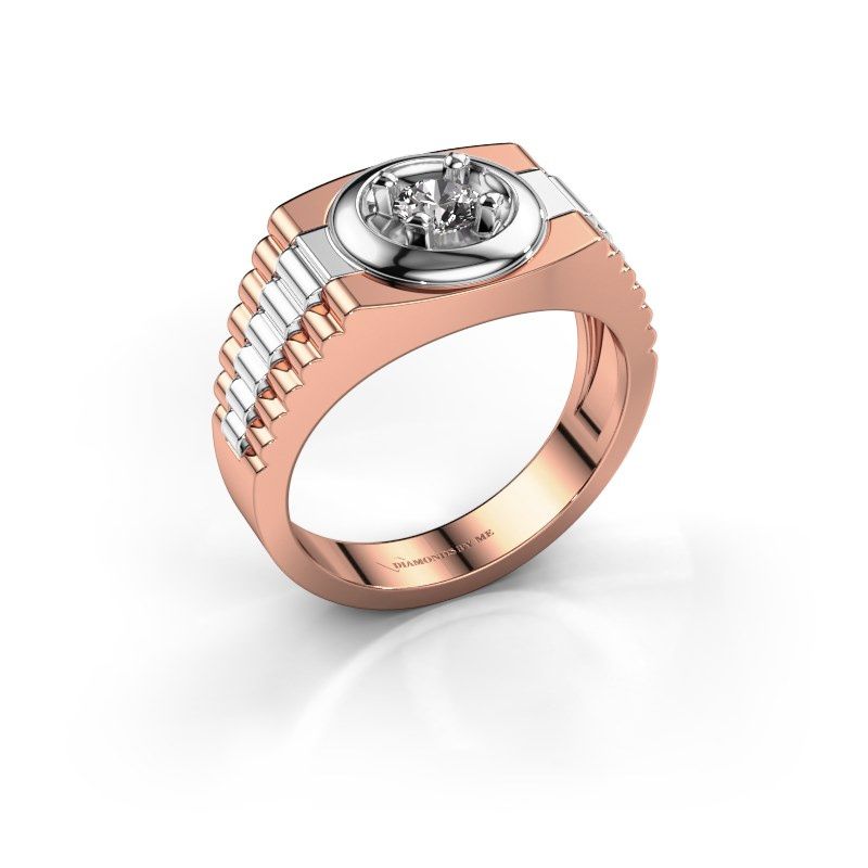 Image de Bague pour homme edward<br/>585 or rose<br/>Diamant synthétique 0.40 crt