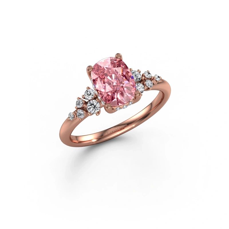 Engagement ring Emma CSH 585 rose gold pink lab grown diamond 8x6 mm