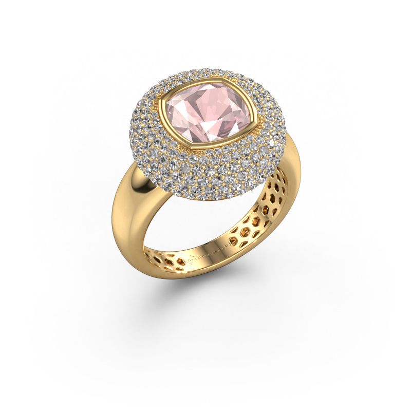 Ring Keshia 585 gold morganite champagne 8 mm