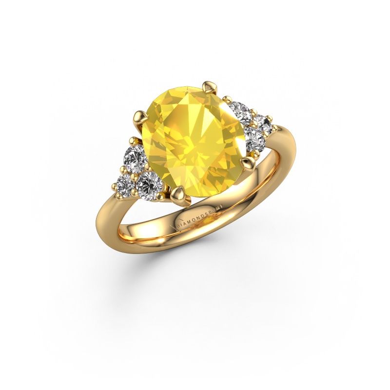 Engagement ring Aleida OVL 1 585 gold yellow sapphire 9x7 mm