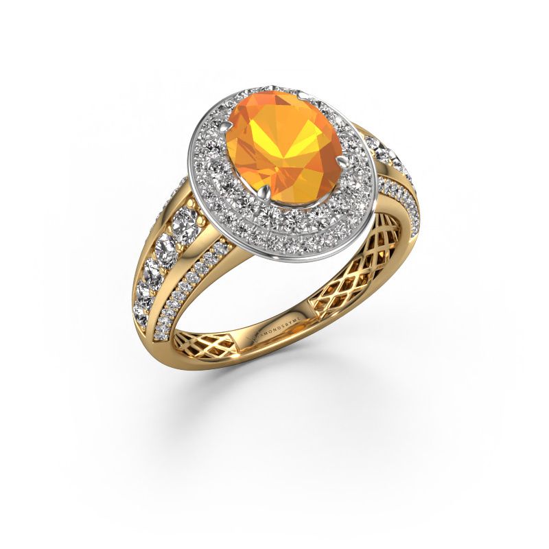 Engagement ring Nancie 585 gold citrin 9x7 mm