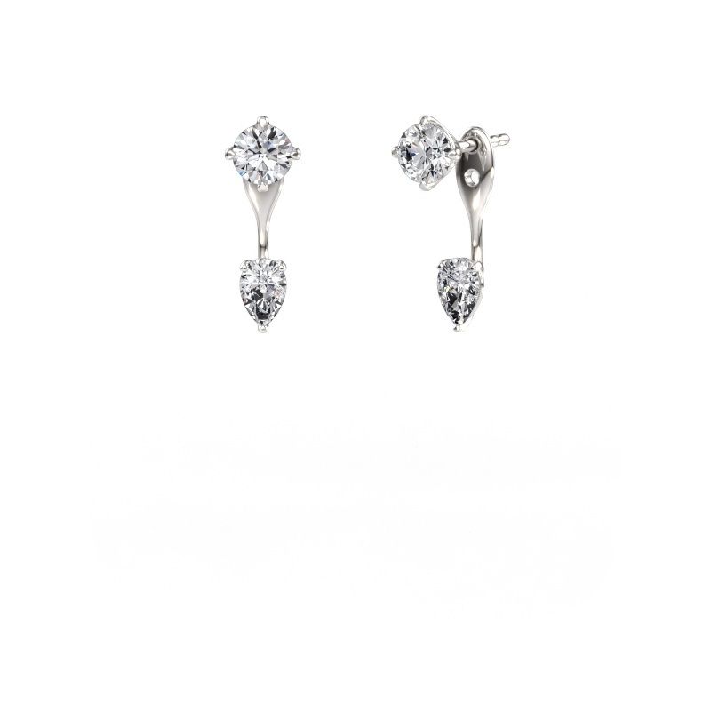 Drop earrings Kate RND-PER 585 white gold diamond 1.90 crt