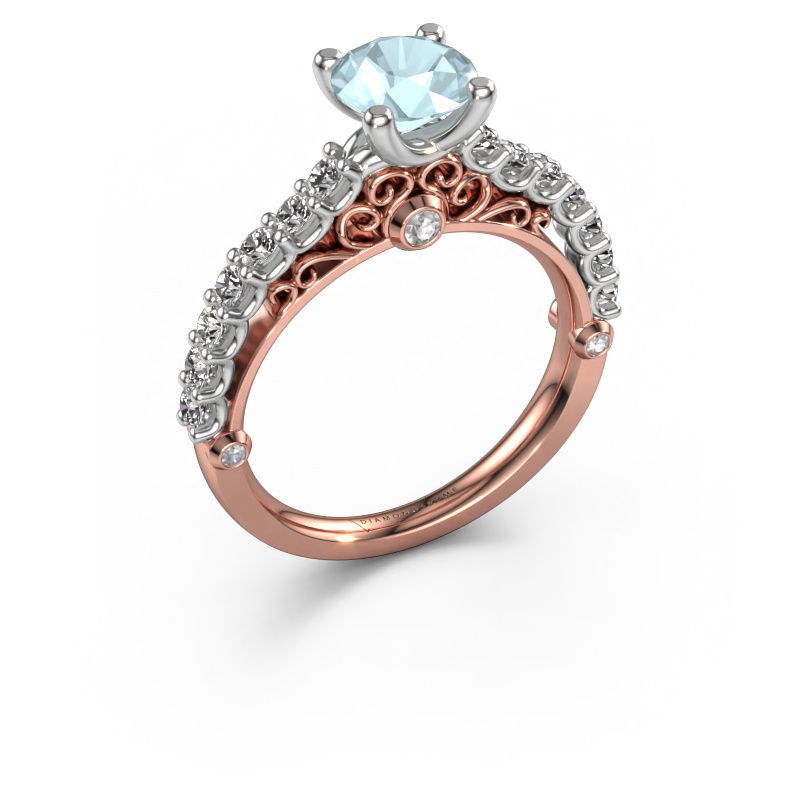 Verlobungsring Shaunda 585 Roségold Aquamarin 6 mm