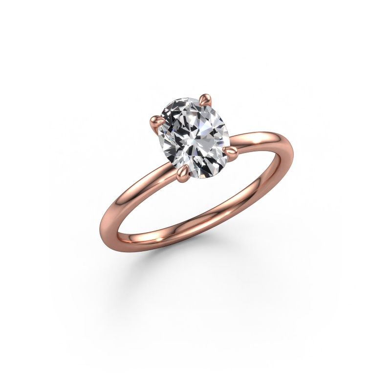Engagement ring Crystal OVL 1 585 rose gold lab-grown diamond 1.10 crt