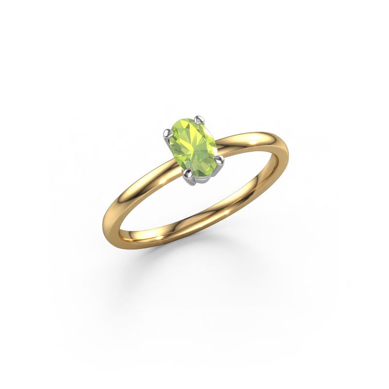 Engagement ring Lynelle 1 585 gold peridot 6x4 mm