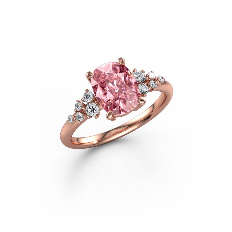 Engagement ring Royce CSH 585 rose gold pink lab grown diamond 8.7x6.6 mm