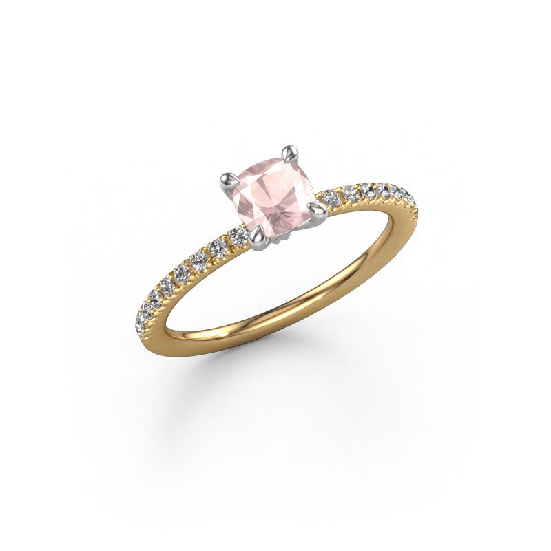 Engagement ring Crystal CUS 2 585 gold morganite champagne 5 mm