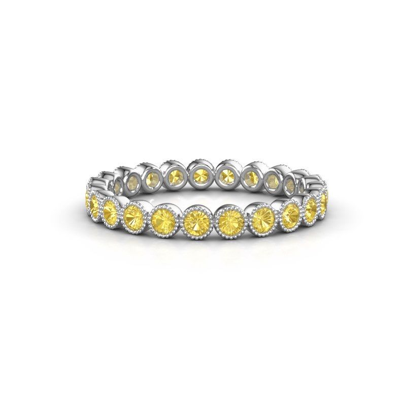 Image of Ring mariam 0.03<br/>585 white gold<br/>Yellow sapphire 2 mm