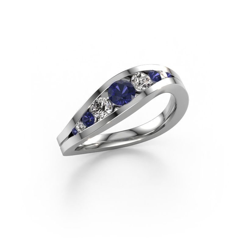 Ring Sigrid 2 585 white gold sapphire 4 mm
