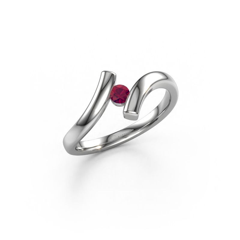 Bague Amy 585 or blanc rhodolite 4 mm