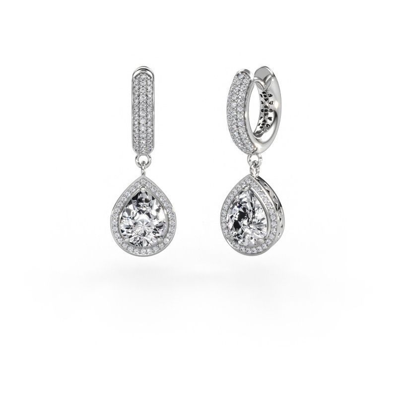Drop earrings Barbar 2 585 white gold diamond 3.445 crt