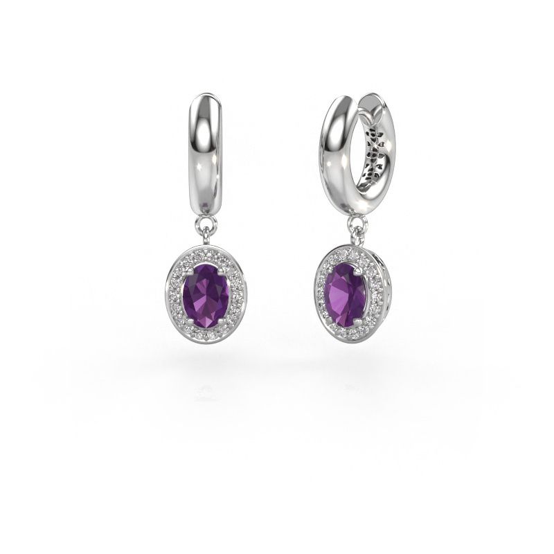 Ohrhänger Annett 585 Weißgold Amethyst 7x5 mm